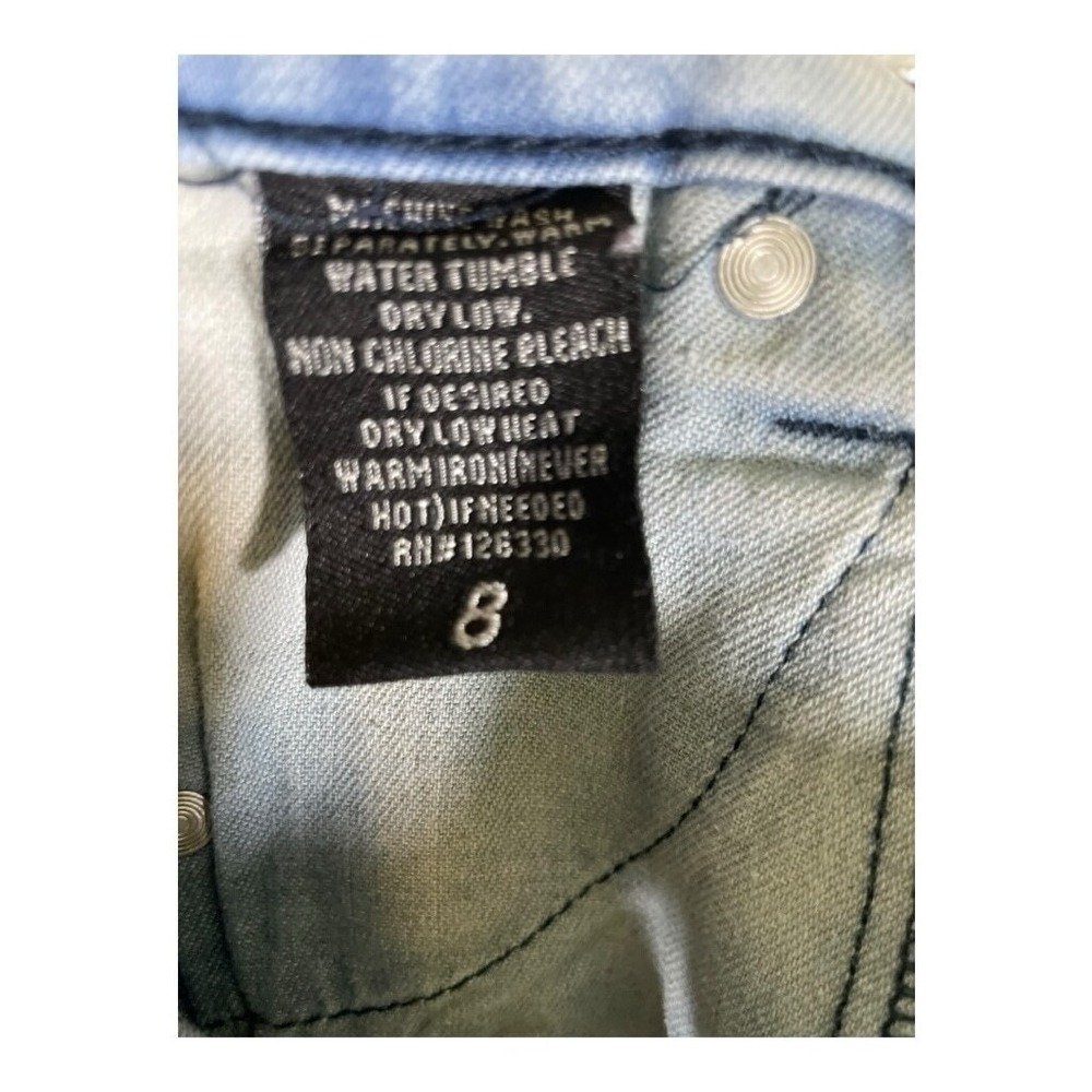 Thrill Jeans Girls Distressed Shredded Trendy Size 8 Unique Cool Paint Splatter - Picture 11 of 11